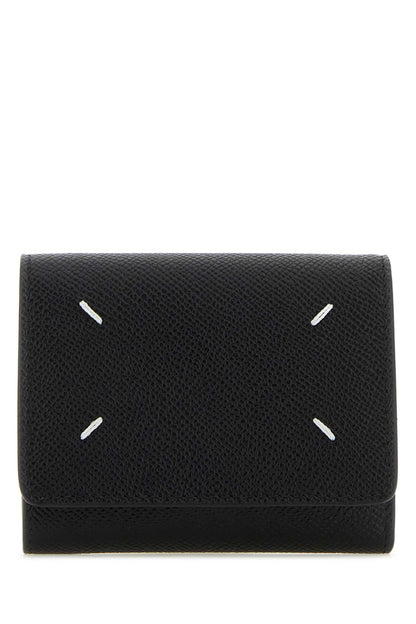 MAISON MARGIELA Mini Leather Wallet with Quattro Stitching - 8.5 CM x 10.5 CM x 2.5 CM