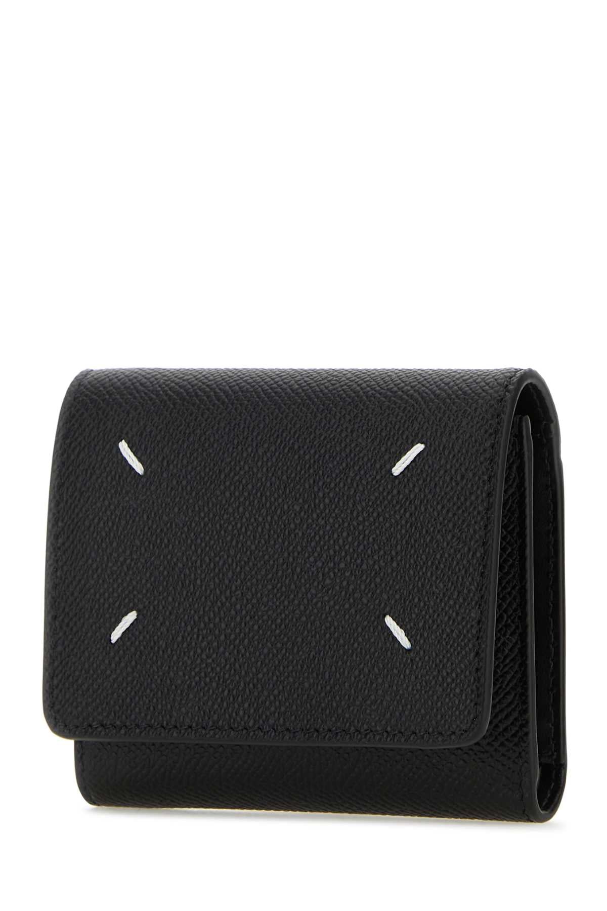MAISON MARGIELA Mini Leather Wallet with Quattro Stitching - 8.5 CM x 10.5 CM x 2.5 CM