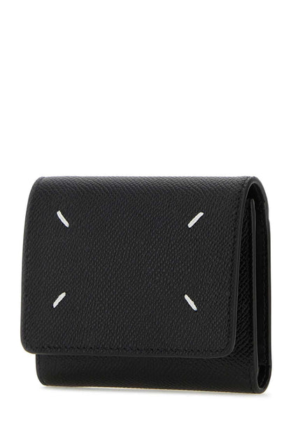 MAISON MARGIELA Mini Leather Wallet with Quattro Stitching - 8.5 CM x 10.5 CM x 2.5 CM