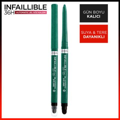 Loreal Paris Infaillable Automatic Eyeliner - Emerald Green, Long-Lasting &amp; Smudge-Proof