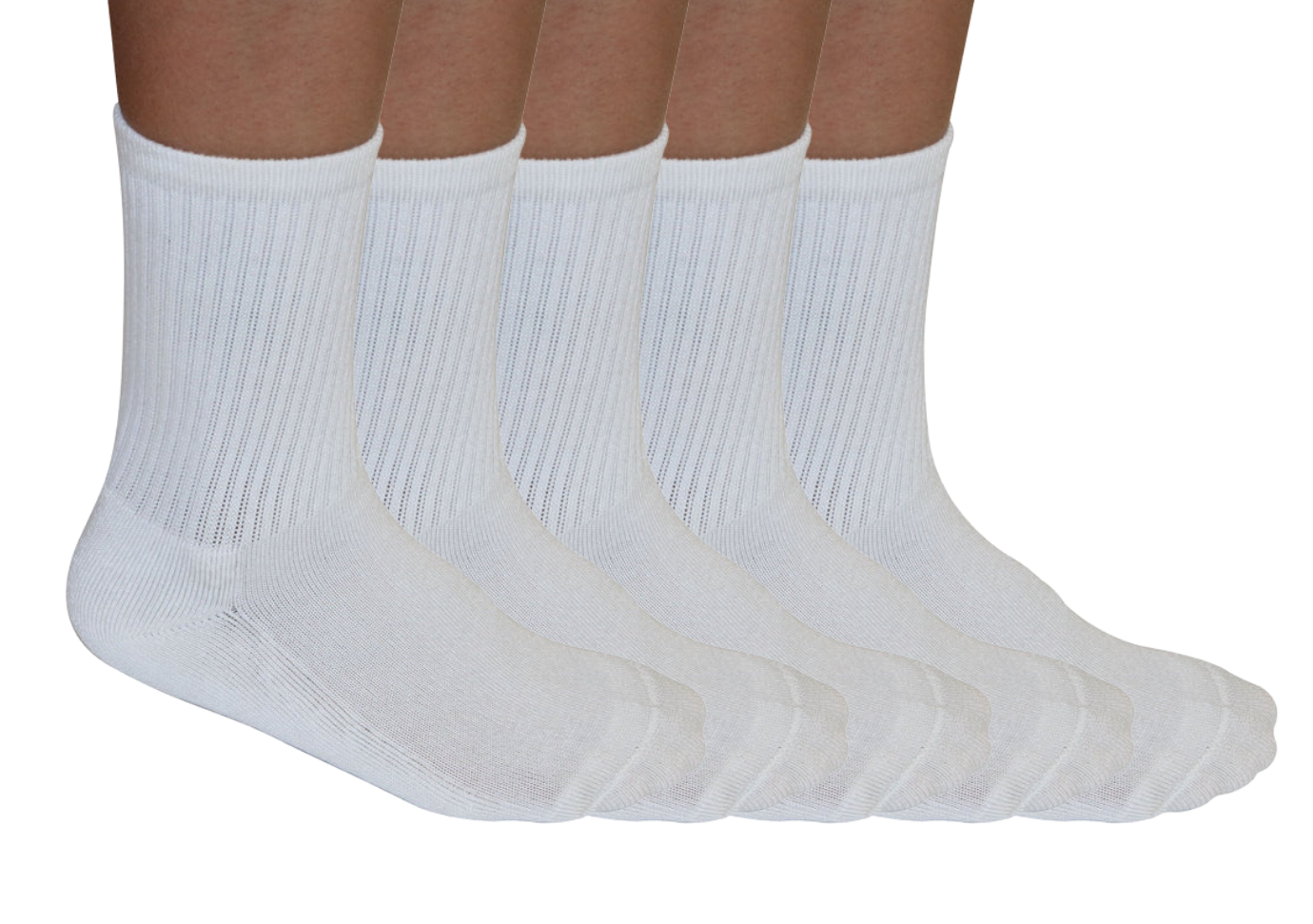 3/4 Crew Athletic Bamboo Viscose Socks – Natural, 5-Pack