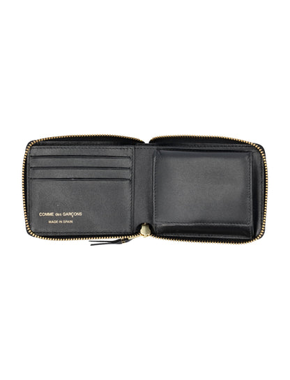 COMME DES GARÇONS WALLET Mini Embossed Logotype Wallet with All-Around Zip Closure