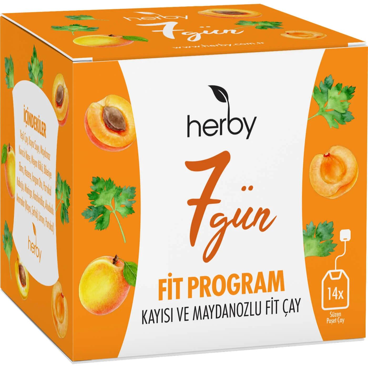 Herby 7 Days Apricot &amp; Parsley Fit Tea for Wellness 14 Bags