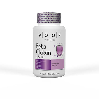Voop Beta Glukan: Vegan Immune Support - Elderberry &amp; Vitamin C Capsules - Gluten-Free Dietary Supplement, Powerful Immune System Booster