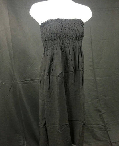 Womens Solid Smocked Tube Top Dress, Choose Sz/Color