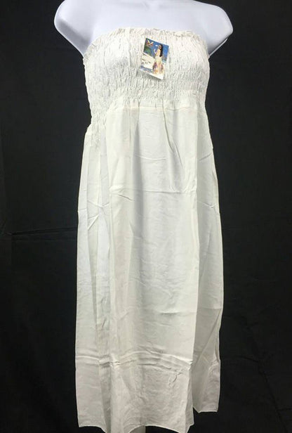 Womens Solid Smocked Tube Top Dress, Choose Sz/Color