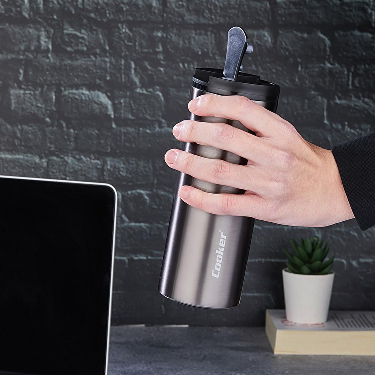Cooker Stainless Steel Thermos 400ml - Keep Drinks Hot &amp; Cold On-the-Go, Leak-Proof Travel Mug