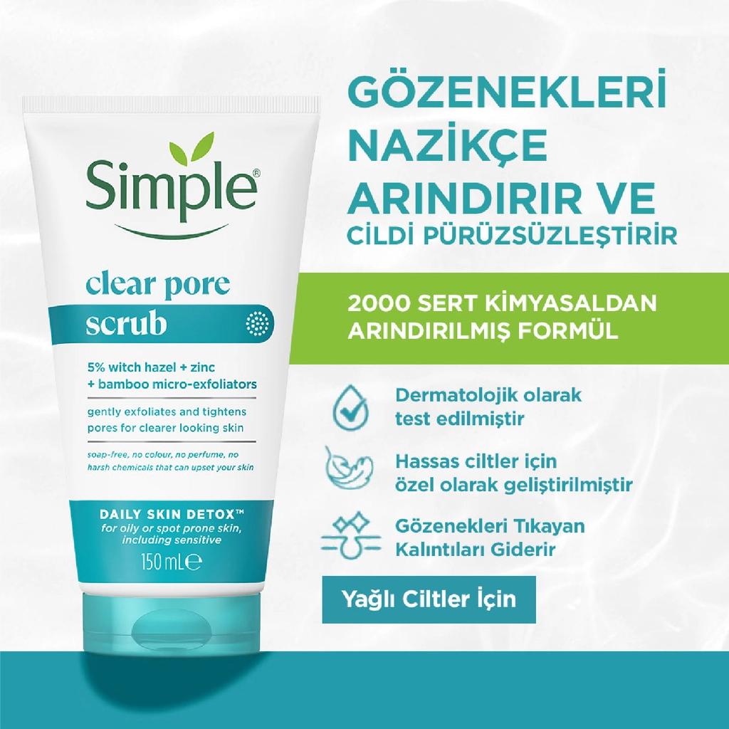 Simple Daily Skin Detox Pore Purifying Scrub 150 ml