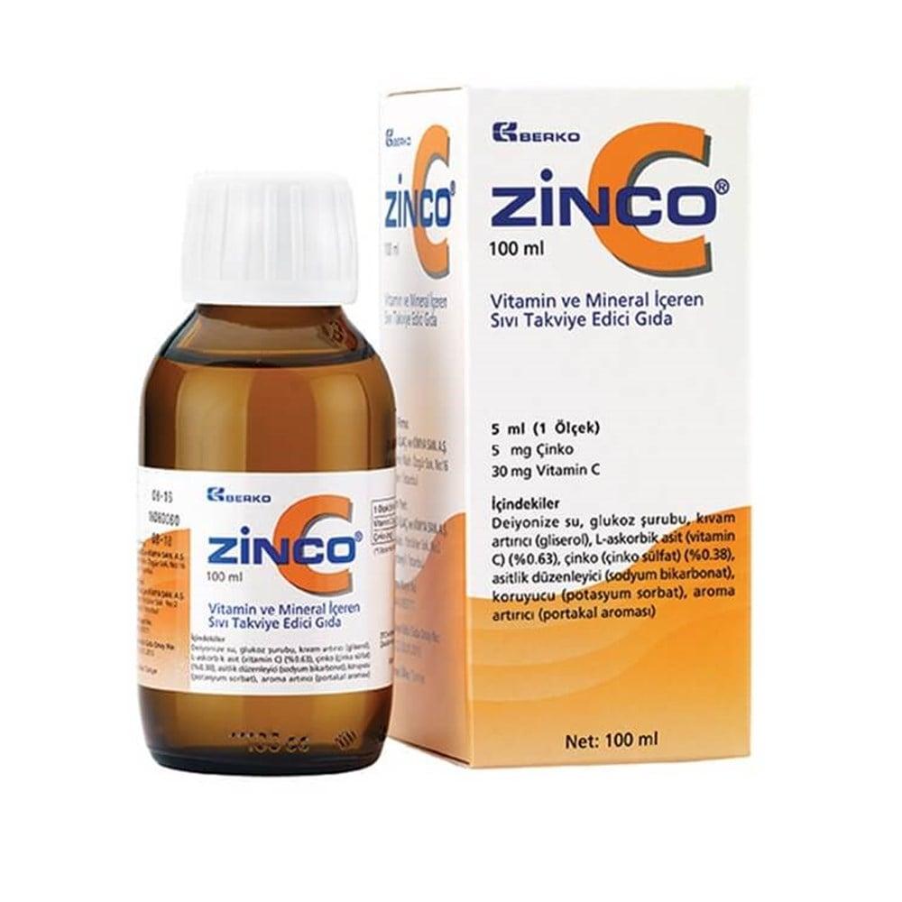 Zinco C Liquid Dietary Supplement 100ml - Vitamin C &amp; Zinc Immune System Support