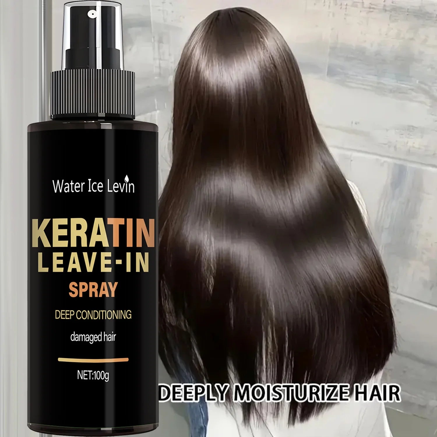 Keratin &amp; Biotin Leave-In Spray 100g, Deep Conditioning Treatment for Damaged Hair, with Rice Amino Acids, Fast Shipping