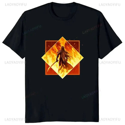 Japan Game Final Fantasy Creative Printed Cloud Strife Tshirt VII Remake Harajuku Anime Man T-shirt Causal Hipster Comfort Tees by Dropshipman