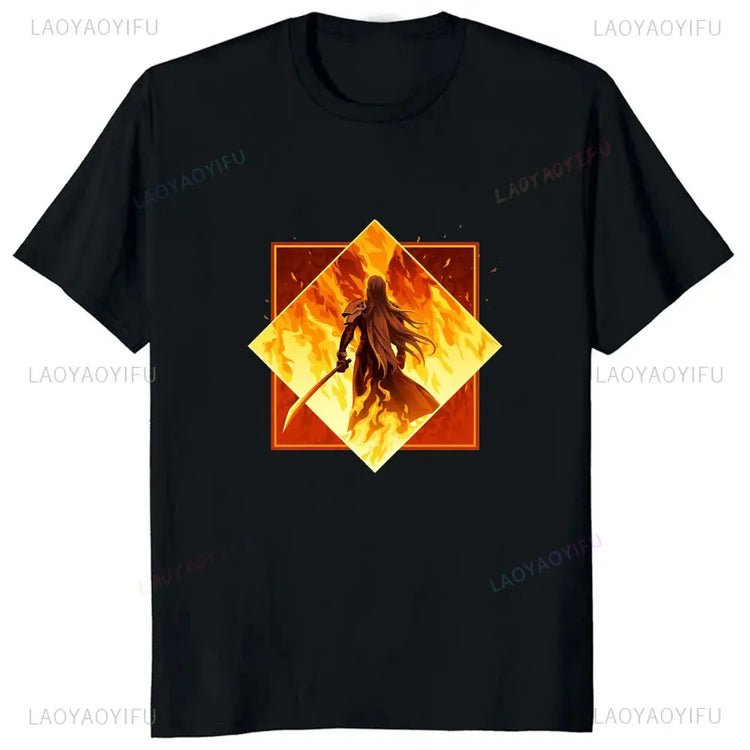 Japan Game Final Fantasy Creative Printed Cloud Strife Tshirt VII Remake Harajuku Anime Man T-shirt Causal Hipster Comfort Tees SHOPEZRA L.L.C.