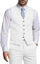 Suits for Men 2 Pieces Vest and Pants Set Gentleman Classic Suit for Men Tuxedo Suit for Men for Wedding Summer Beach SHOPEZRA L.L.C.