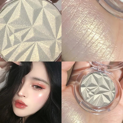 Shimmer Diamond Glow Highlighter 2-Color Palette – Brighten &amp; Contour, Radiant Skin, Natural Glow for Festival &amp; Daily Makeup
