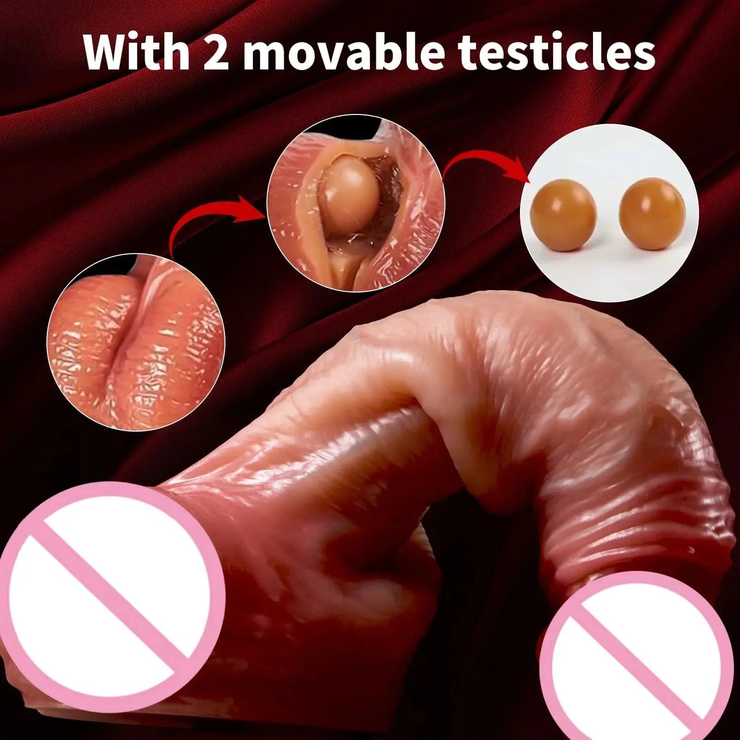 Realistic Dildo for Women Skin Sliding Foreskin Testicles Dildos Anal Vaginal Stimulation Strapon Penis Sex Toys for Female 18+ SHOPEZRA L.L.C.