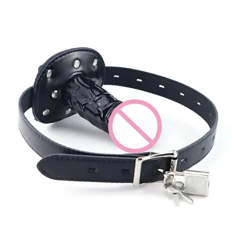 Dildo Deep Blowjob Gag Open Mouth Plug With Lock Leather Strapon Penis Butt Plug Bondage Restraint Lips For Couples Sex Toys SHOPEZRA L.L.C.