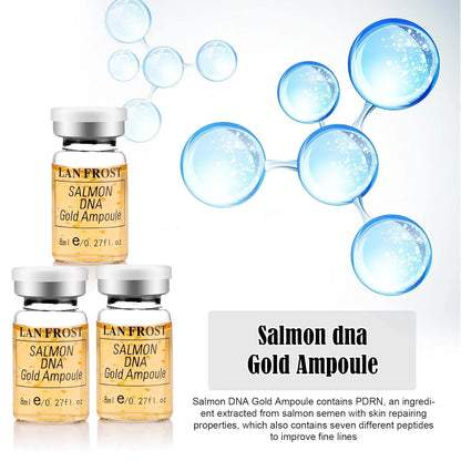 Korea 8ml Salmon DNA Gold Ampoule Skin Booster Serum Kit BB Cream Brightening Moisturizing For 0.3mm Microneedle Serum