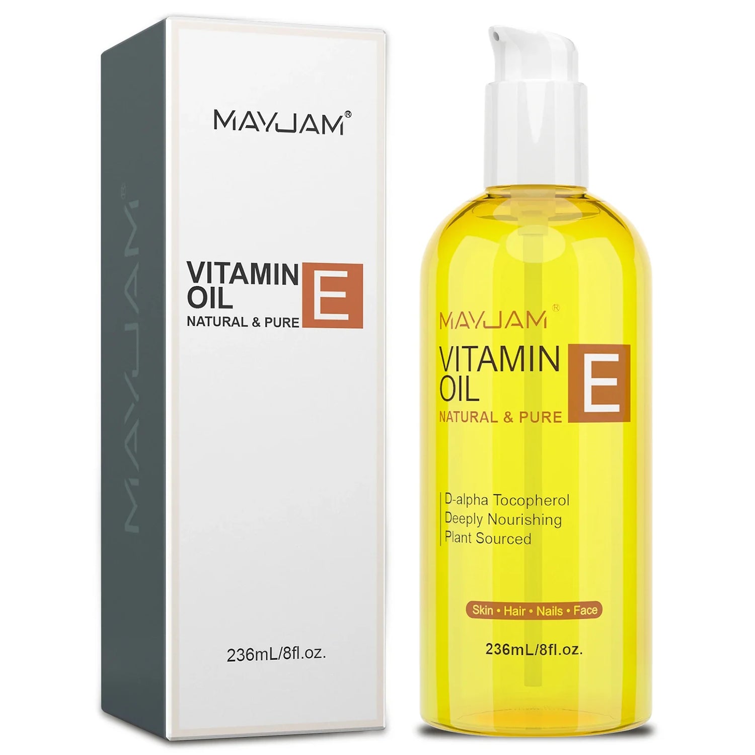MAYJAM Natural &amp; Pure Vitamin E Oil Skincare Moisturizing Brighten Skin Tone 118ml 236ml Face Care Oil