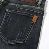 Summer Shorts Jeans Men Denim Pants Stretch Dark Blue Fashion Design Men&