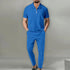 Summer Men Sports Polo Suit Short Sleeve Stylish Zipper Polo Shirt And Shorts Set Men Casual Streetwear 2-pie Leisure Sports Set SHOPEZRA L.L.C.
