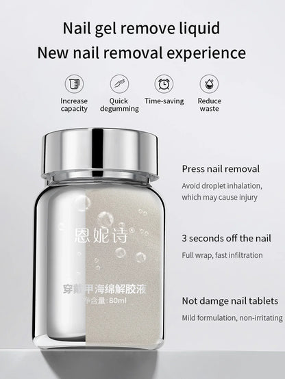 80ml Magic Fast Nail Gel Polish Remover Clean UV Soak Off Semi Permanent Varnish Nail Art Removal Tools Manicure