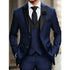 Men Suit Three Piece Satin Peak Lapel Single Breasted Formal Tuxedo For Wedding Groom Evening Party Prom Business Casual Suits SHOPEZRA L.L.C.