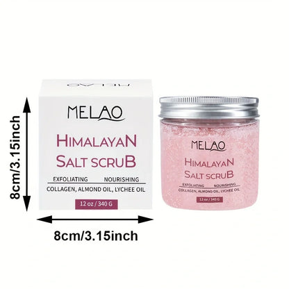 MELAO Himalayan Salt Scrub Face Foot &amp; Body Exfoliator Infused with Collagen and Stem Cell Exfoliating Salt Body Scrub