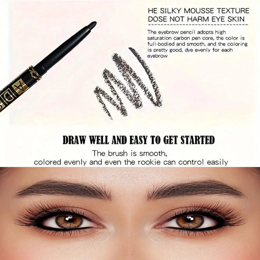 3pcs Black Eyeliner Pencils -Waterproof, Sweatproof &amp; Smudge-Proofwith Easy Twist Application for Flawless Eye Makeup