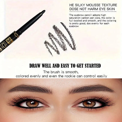 3pcs Black Eyeliner Pencils -Waterproof, Sweatproof &amp; Smudge-Proofwith Easy Twist Application for Flawless Eye Makeup