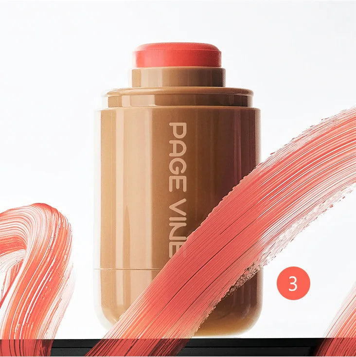 New Blush Stick 3-in-1 Cheek Lip Tinted Moistured Blush Stick Silky Brighten Blush Cream Blusher Cosmetics Tubes Matte Contour