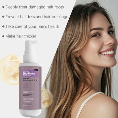 Smoothing Hair Serum - Gentle Hydrating Formula for Frizz-Free, Lightweight &amp; Refreshing Scalp-Safe Daily Hair Care
