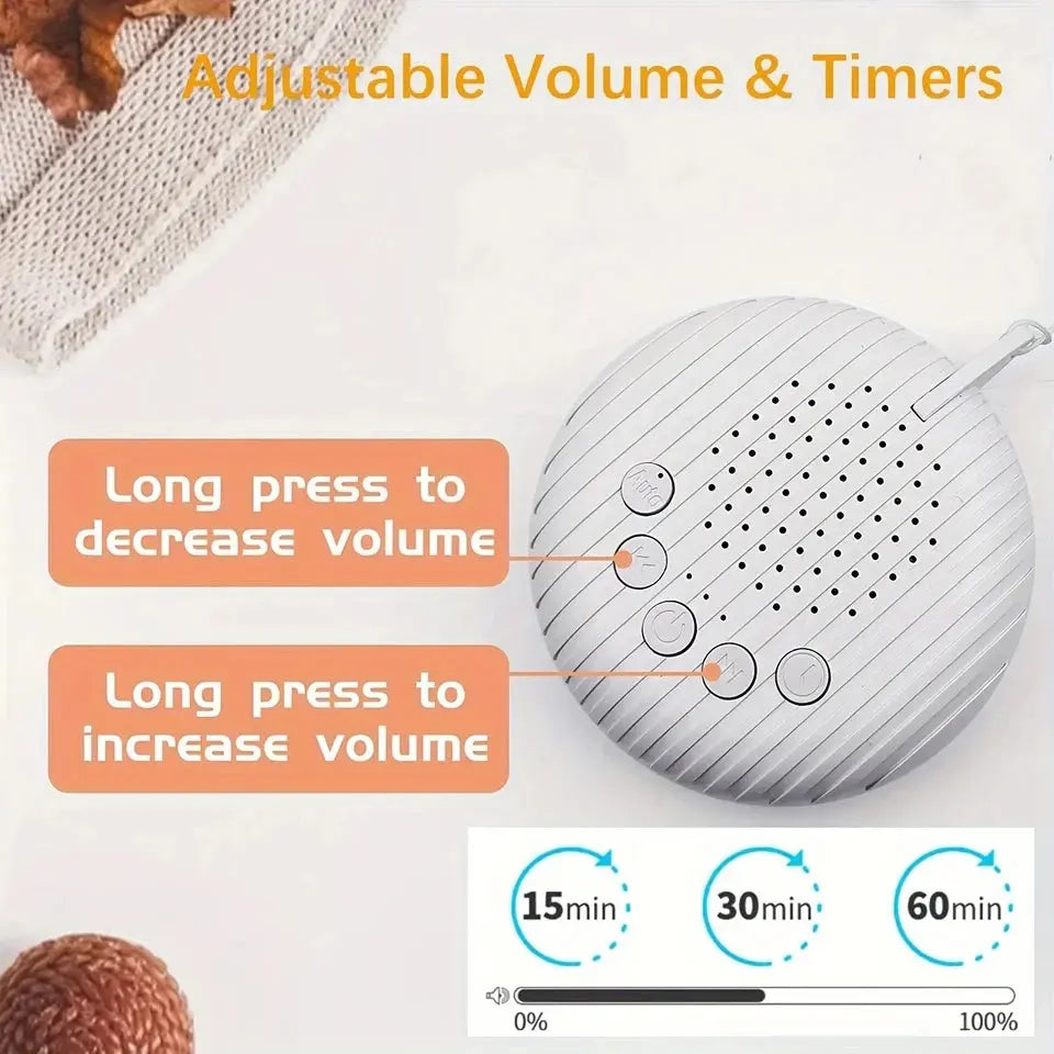 White Noise Sound Machine Portable Baby Sleep Machine 10 Soothing Sounds Volume Adjustable Built-in Rechargeable Battery USB SHOPEZRA L.L.C.