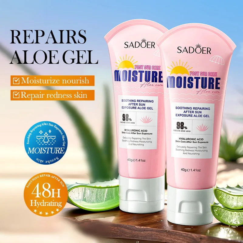 Soothing After Sun Aloe Vera Repairing Gel - Natural Centella &amp; Calendula Infused Fast Absorbing Moisturizer for Sunburn Relief
