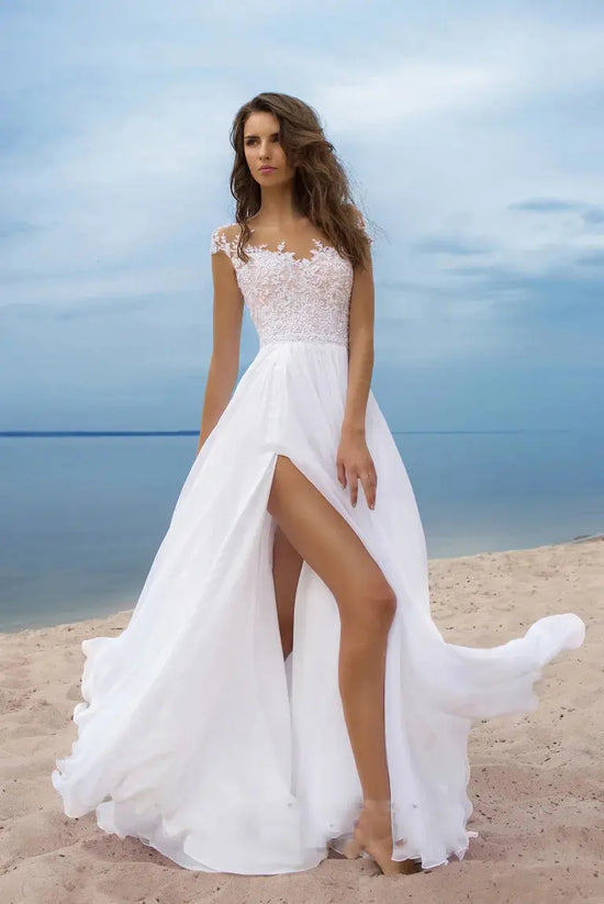 S-3XL2023 New Sebastian Chiffon Dress Prom White Evening Dress Sexy Split Bridesmaid Dress Stage Host Dress Graduation Dress SHOPEZRA L.L.C.