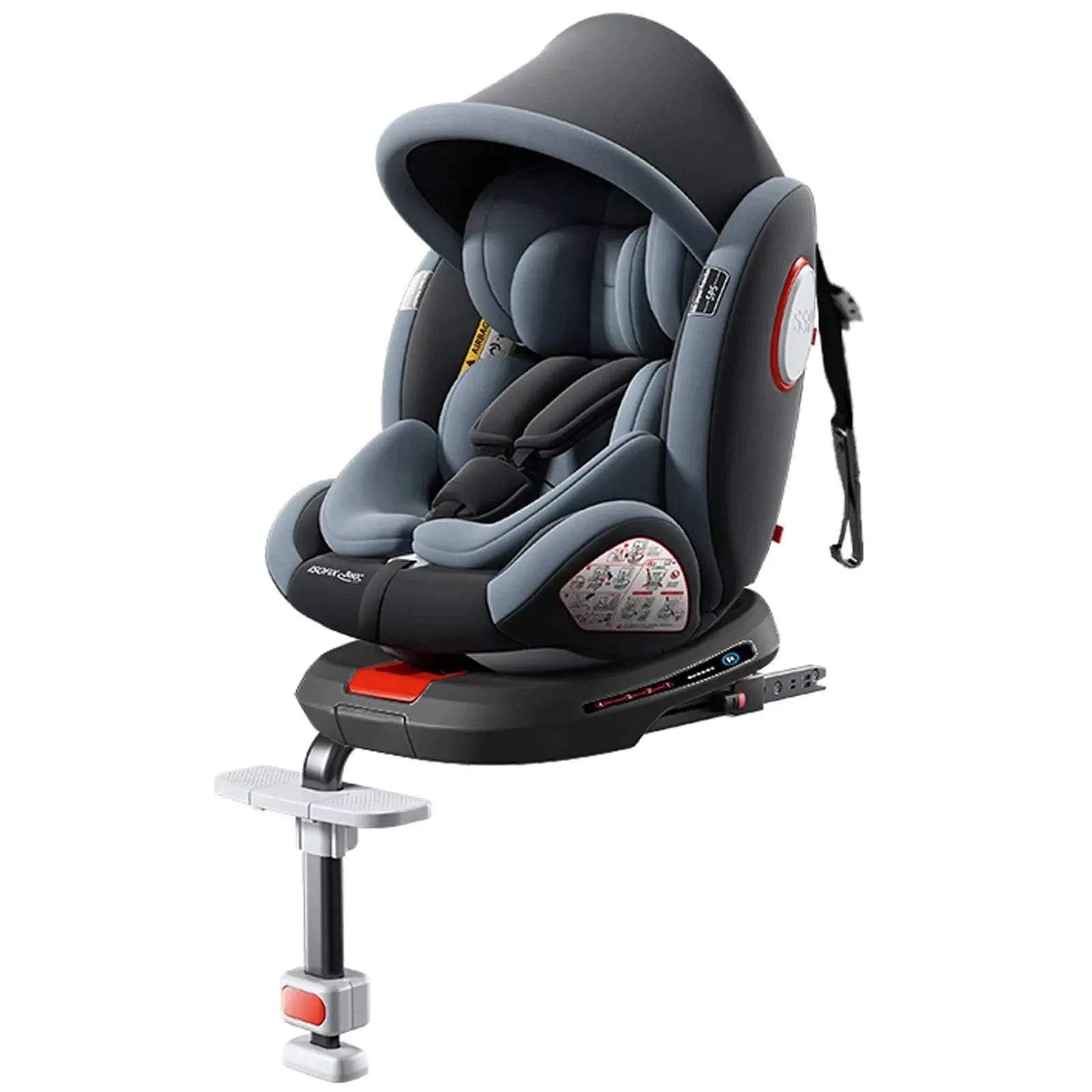 SHOPEZRA L.L.C. 360 swivel toddler car seat with ISOFIX, retractable support, side impact modules, and adjustable facing.