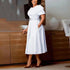 Elegant Office Dress for Women Professional O Neck Short Sleeve Belt Waisted A Line Mid Calf Formal Business Work Dress Midi New SHOPEZRA L.L.C.