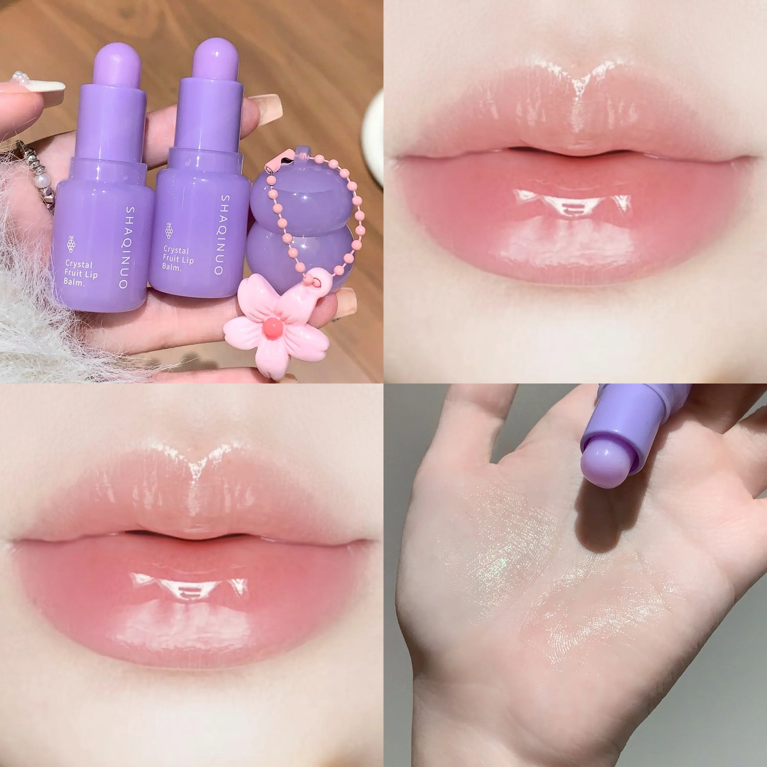 Hydrating Fruit Lip Balm Pendant, Tinted Moisturizing Lip Care for Fall &amp; Winter, Prevents Dry Cracking, Refreshing Fruit Flavor