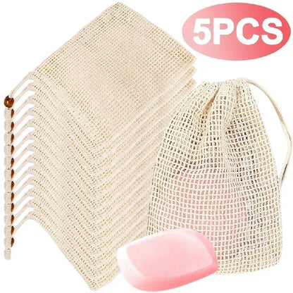 Soap Foaming Net Mesh Bags Bath Washing Tools Body Cleaning Bubble Helper Mesh Deep Cleaning Home Bathroom Exfoliating Supplies