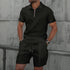 Summer Men Sports Polo Suit Short Sleeve Stylish Zipper Polo Shirt And Shorts Set Men Casual Streetwear 2-pie Leisure Sports Set SHOPEZRA L.L.C.