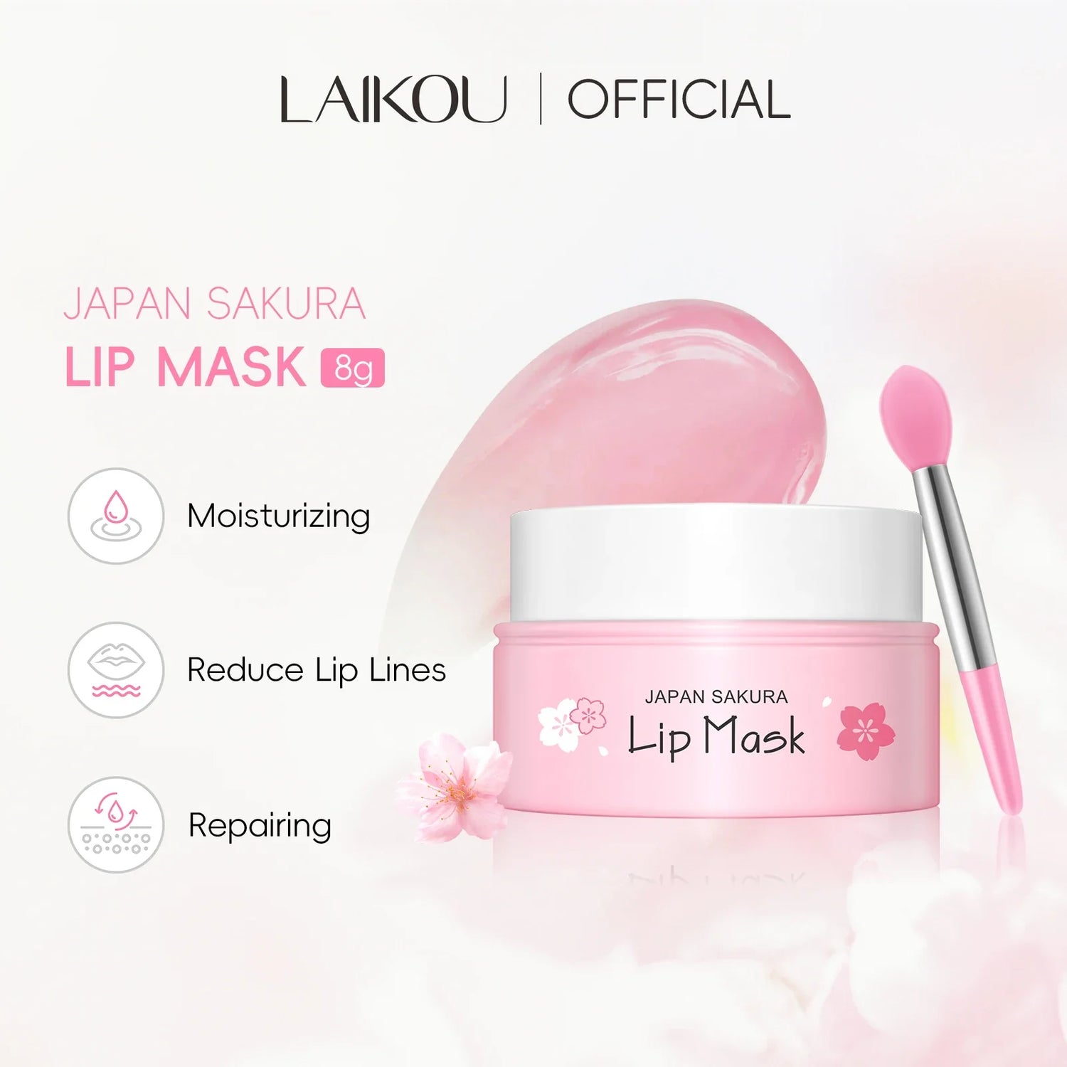 LAIKOU Sakura Lip Mask - Overnight Hydrating Lip Balm for Plump Lip Lines Beauty Care