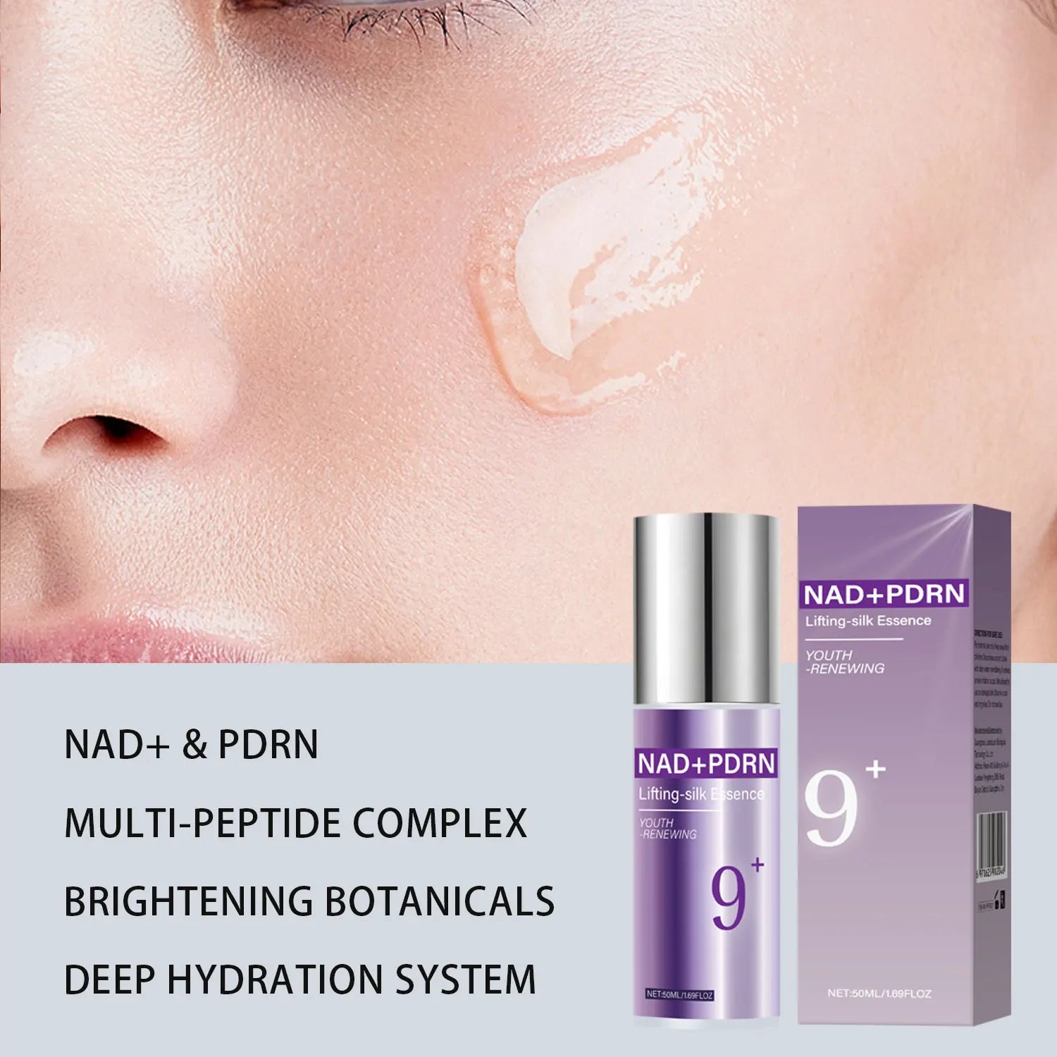 9+ NAD+ PDRN Lifting-sil Essence for Women Firming, Fade Fine Lines NAD+ Serum&amp; Toner for Brightening Skin 50ML