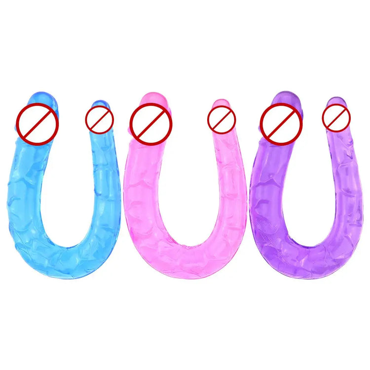 Double Head Dildos Realistic Penis Dildo Flexible Soft Crystal Jelly Dildo Sex Toys for Woman Big Penis G-spot Anal Stimulator SHOPEZRA L.L.C.