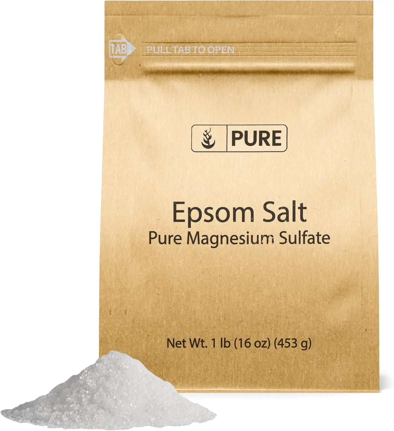 Epsom Salt Pure Magnesium Sulfate Food Grade, Soaking Solution for Bath Bombs &amp; Garden Use, 1 Pound