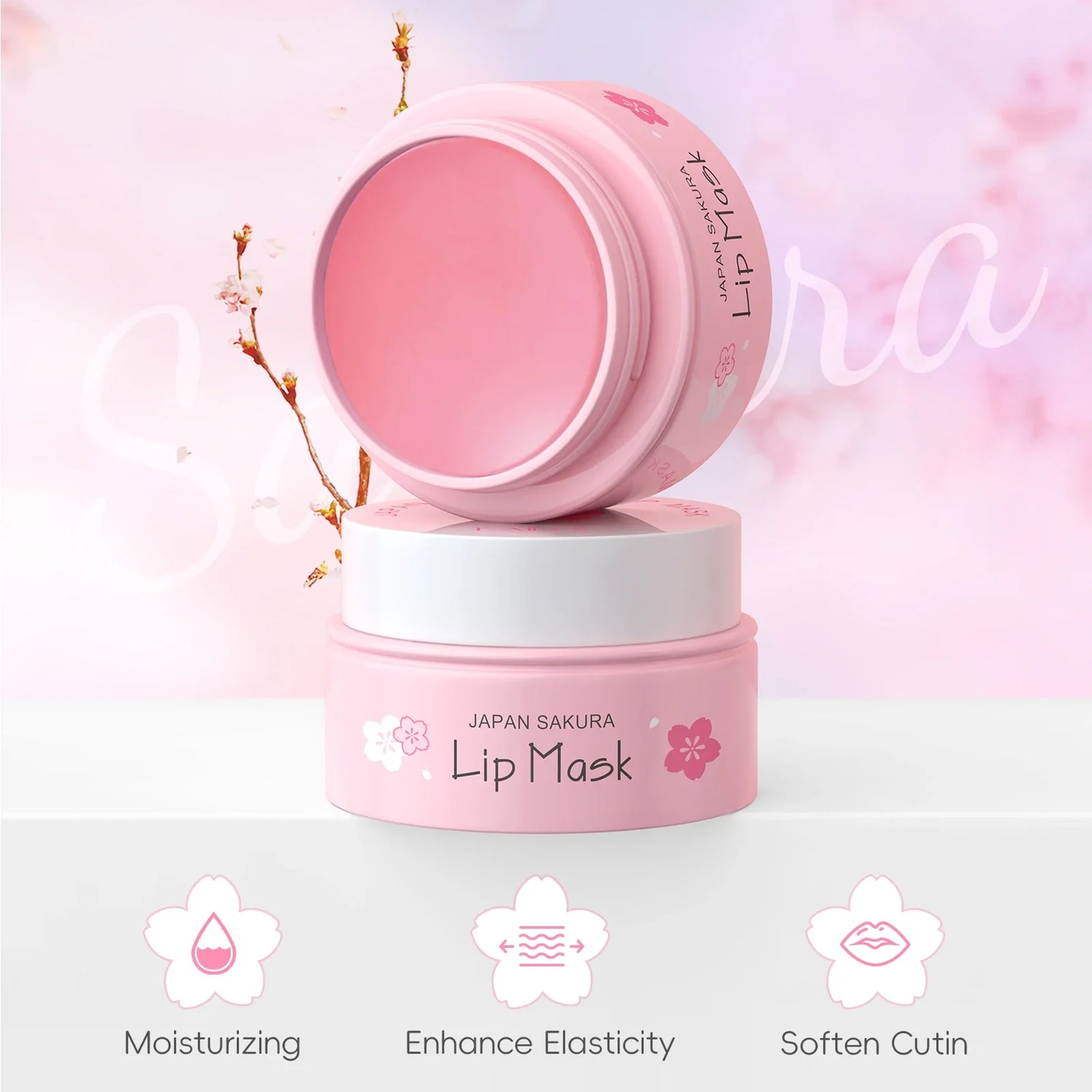 LAIKOU Sakura Lip Mask - Overnight Hydrating Lip Balm for Plump Lip Lines Beauty Care