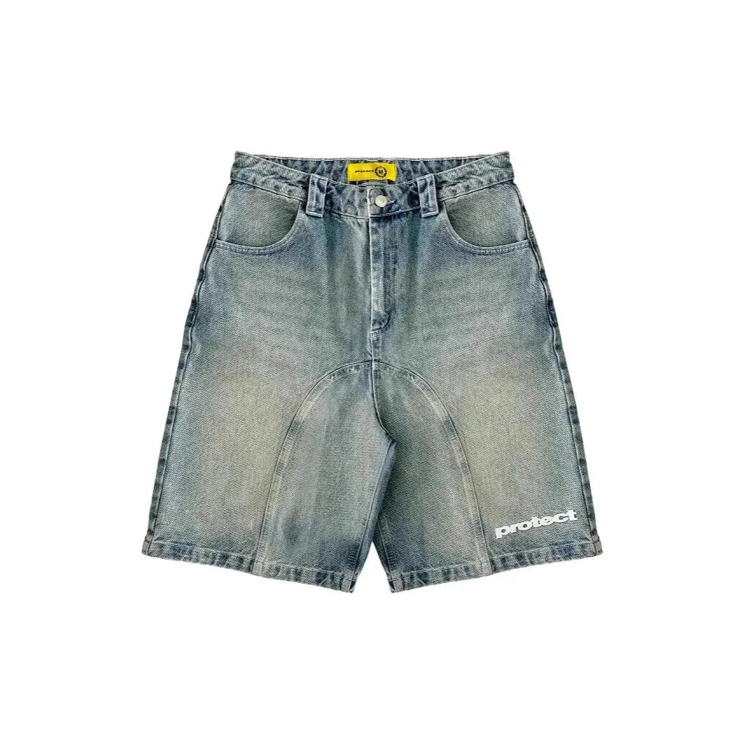 Vintage Y2k Men Women Harajuku Short Jeans Washed Embroidery American Retro Man Denim shorts Summer Loose Hip Hop Streetwear SHOPEZRA L.L.C.