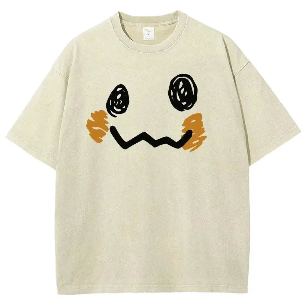 Unsiex Oversized Vintage Washed Pokemon Graphic T Shirt Man Women Anime Short Sleeve Tee Summer 2026 Streetwear Casual Tops Y2k by Dropshipman