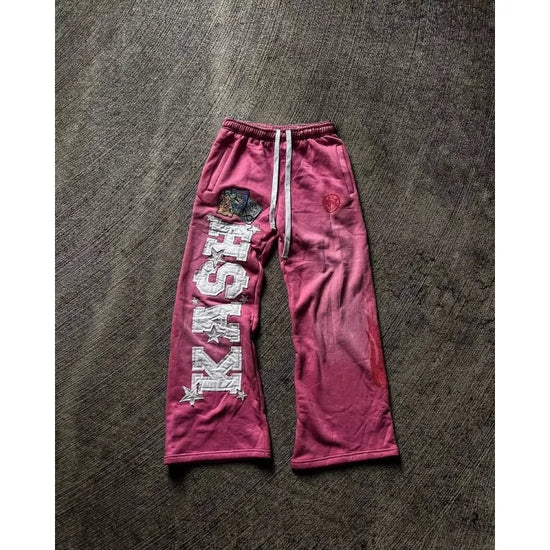 2026 Sommer Mode Retro Gothik Punk Stil Herren 3D-gedruckte Sport- und Freizeithose mit geradem Bein Streetwear Herren Lose Hose