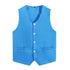 Kids Boys Girls Button Volunteer Vest Solid Color V Neck Sleeveless Waistcoat Volunteers School Camp Activities Uniform SHOPEZRA L.L.C.