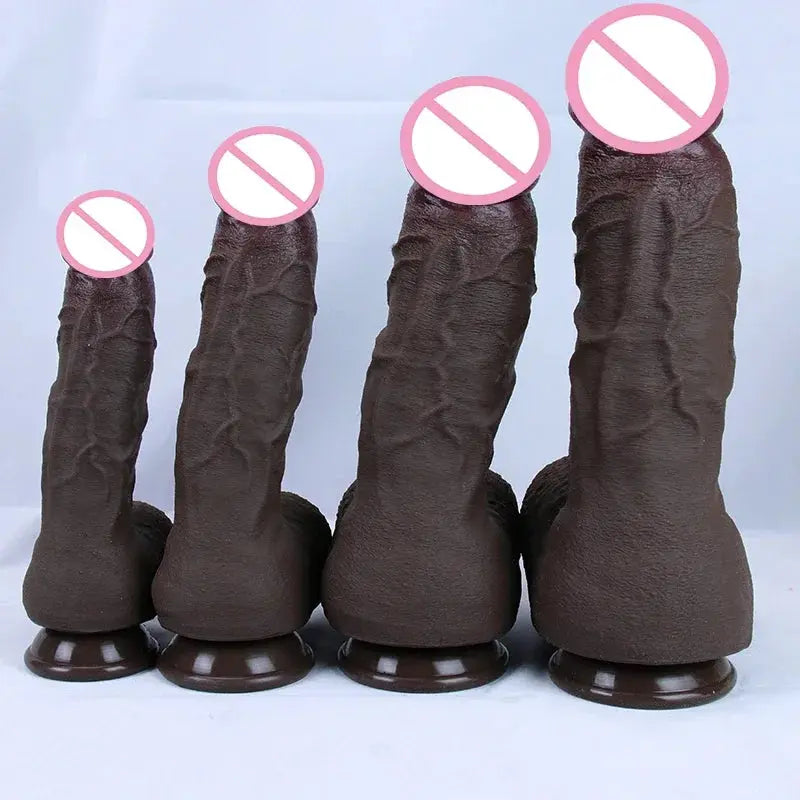 Coffee Realistic Big Silicone Dildo Women Erotic Anal Sex Toys Gay Soft Clitoris Vaginal Anal Penis Suction Dick Masturbators SHOPEZRA L.L.C.