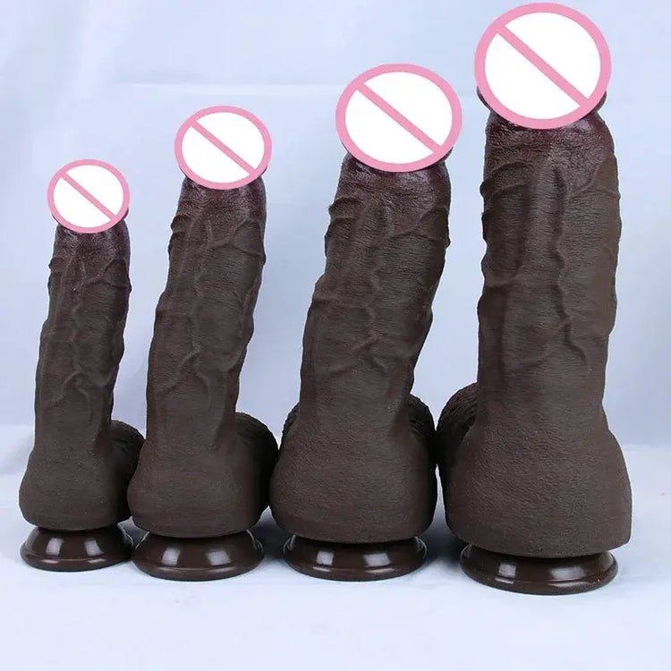 Coffee Realistic Big Silicone Dildo Women Erotic Anal Sex Toys Gay Soft Clitoris Vaginal Anal Penis Suction Dick Masturbators SHOPEZRA L.L.C.